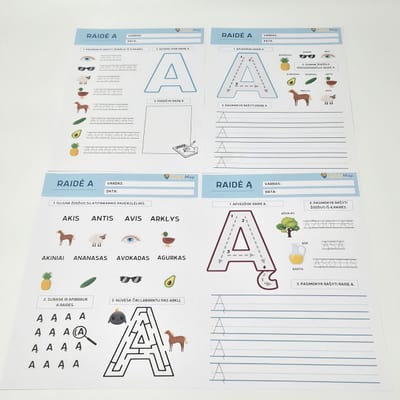 ABĖCĖLĖS RAIDĖS (SPAUSDINTAS RINKINYS)