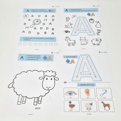 Čikių raidės. Set 1 — 12 letters, 74 printed sheets (Lithuanian)