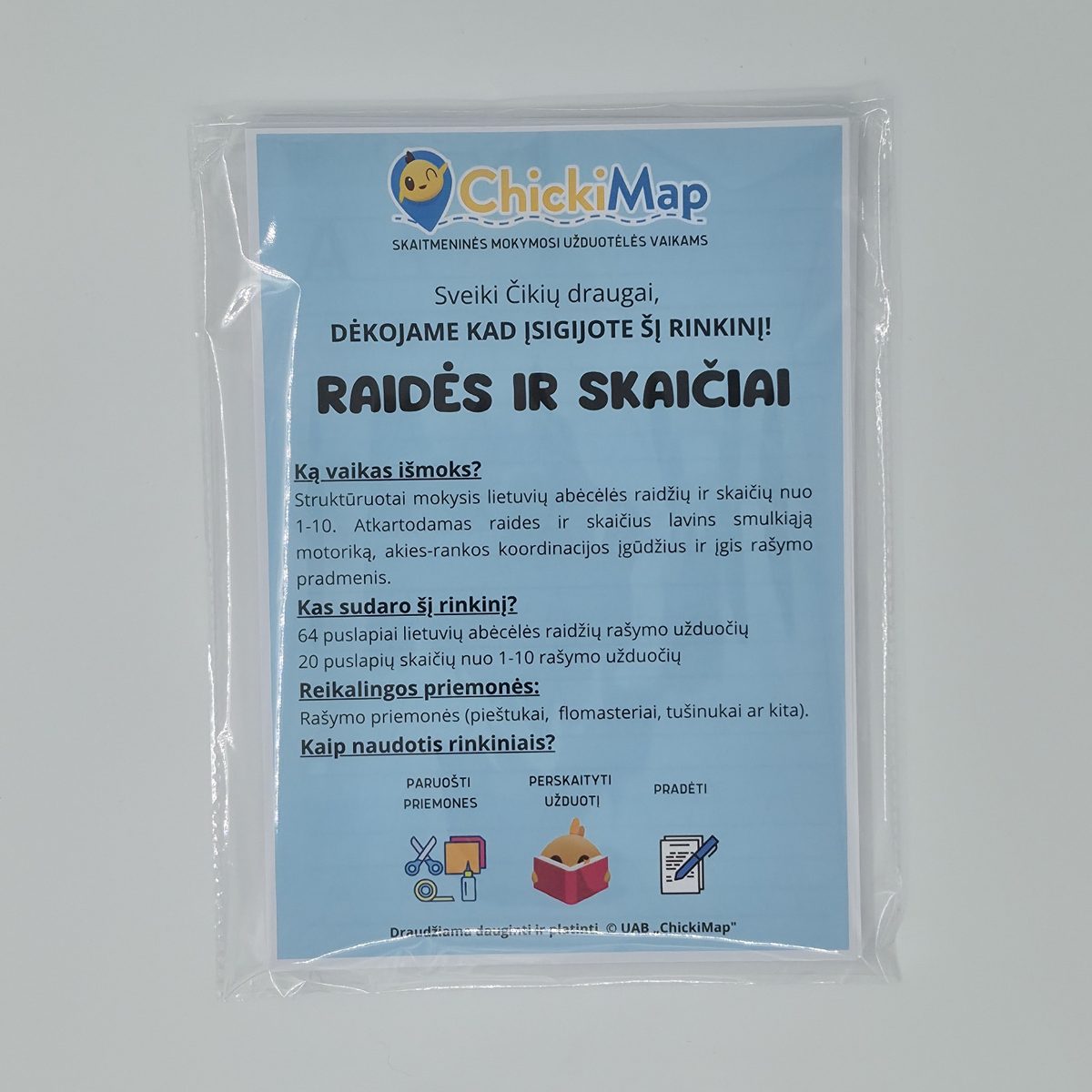 RAIDĖS IR SKAIČIAI (SPAUSDINTAS RINKINYS)