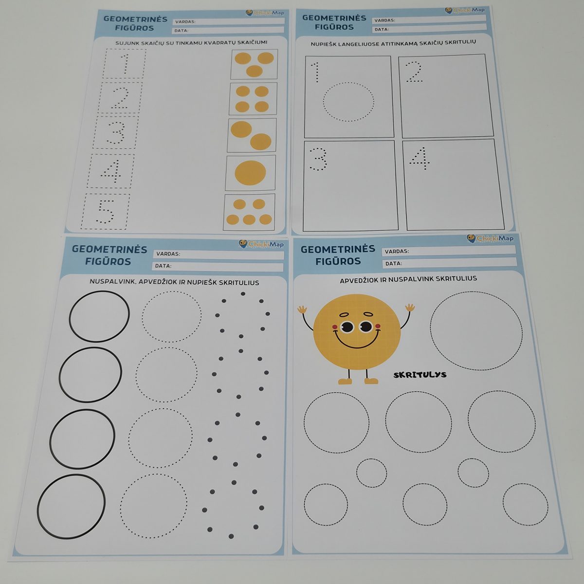 GEOMETRINĖS FIGŪROS (SPAUSDINTAS RINKINYS)